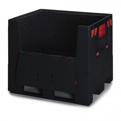 Antistatic ESD Collapsible Big Pallet Boxes with 4 cut-out flaps 120 x 100 x 100 cm (L x W x H) - 666 ESD KLK 1210K